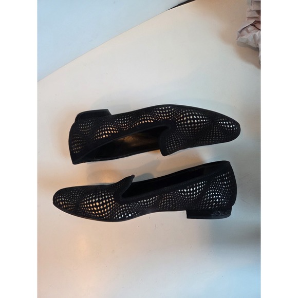 Sesto Meucci Shoes - Black Suede Cut to GOLD Leather Sesto Meucci‎ Comfort Flats Womens 8.5 N Narrow